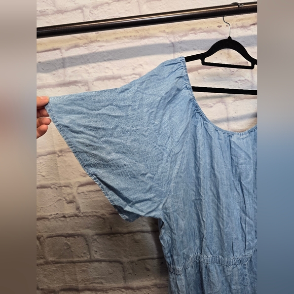 NWT STYLE & CO Plus Size On-Off Ruffle DENIM  Hem Dress SIZE 3X - Picture 4 of 5